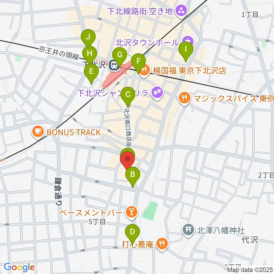下北沢440周辺のコンビニエンスストア一覧地図