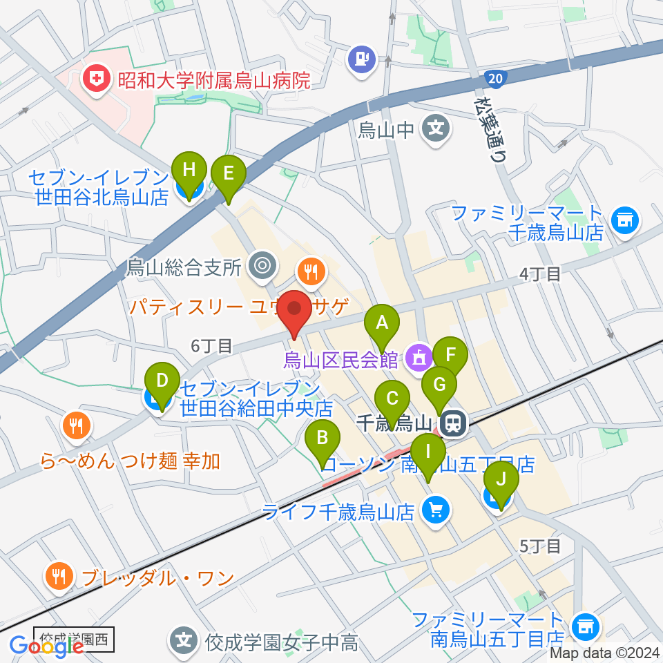 千歳烏山TUBO周辺のコンビニエンスストア一覧地図