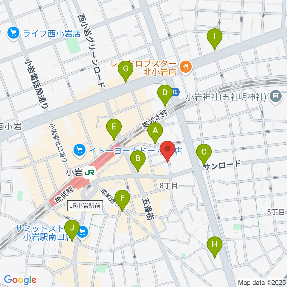 小岩COCHI周辺のコンビニエンスストア一覧地図