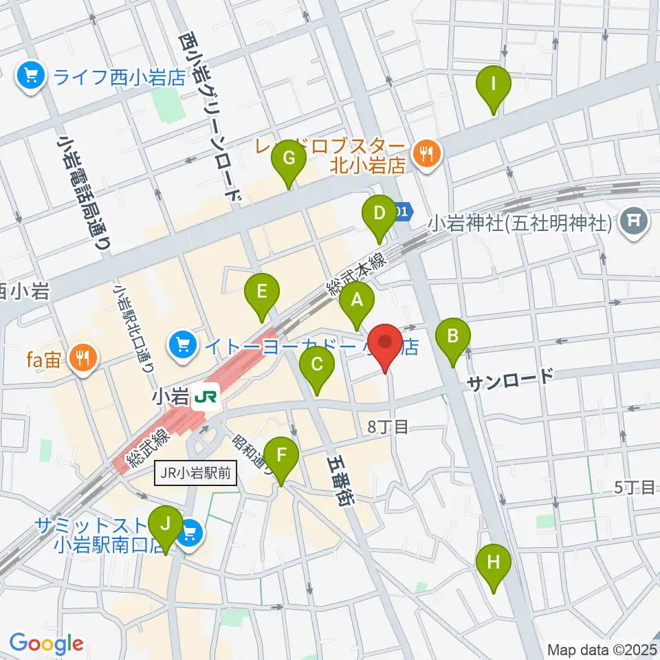 小岩COCHI周辺のコンビニエンスストア一覧地図