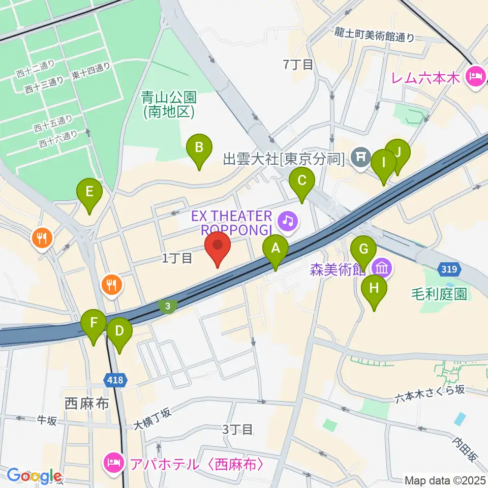 西麻布 新世界周辺のコンビニエンスストア一覧地図
