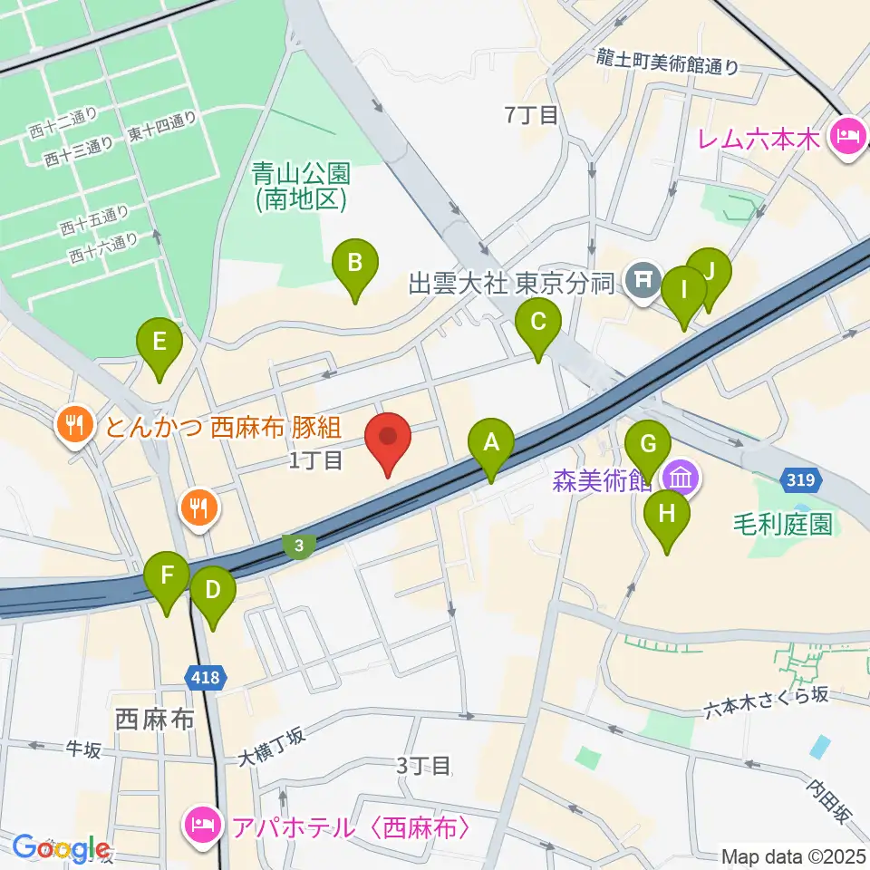 西麻布 新世界周辺のコンビニエンスストア一覧地図