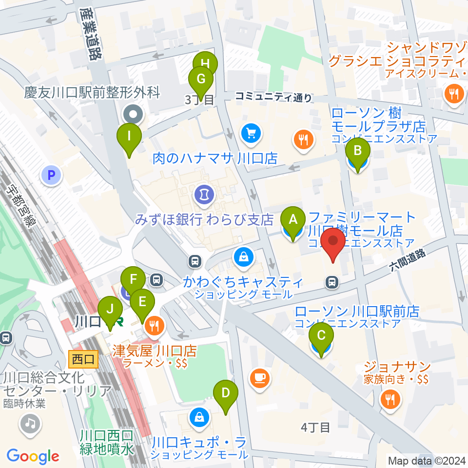 川口ショックオン周辺のコンビニエンスストア一覧地図