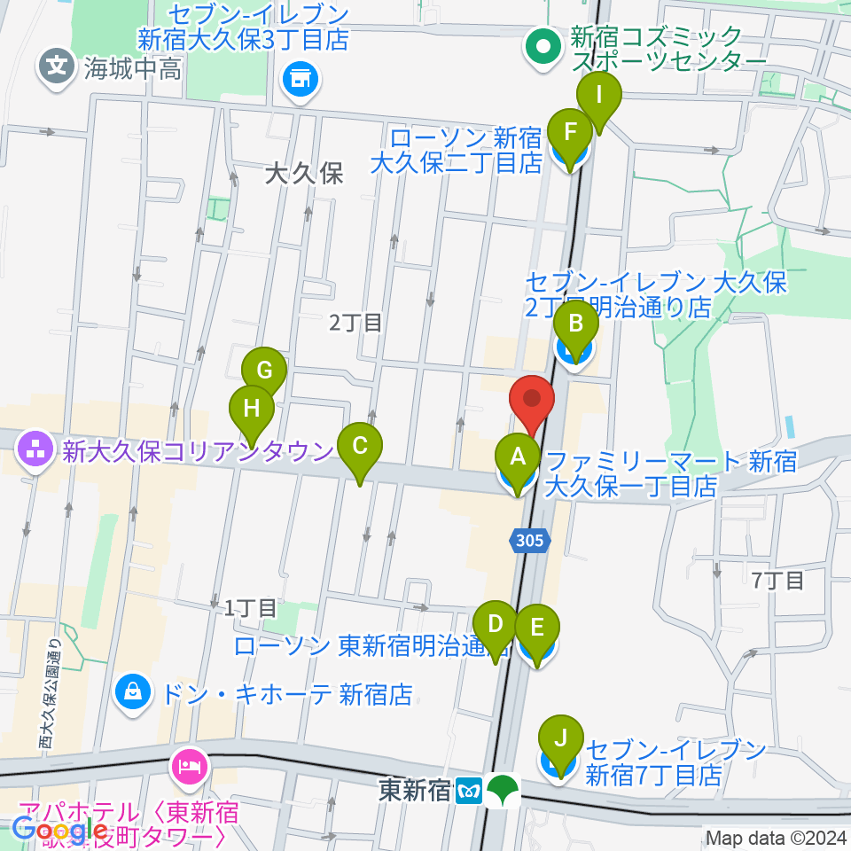 真昼の月・夜の太陽周辺のコンビニエンスストア一覧地図