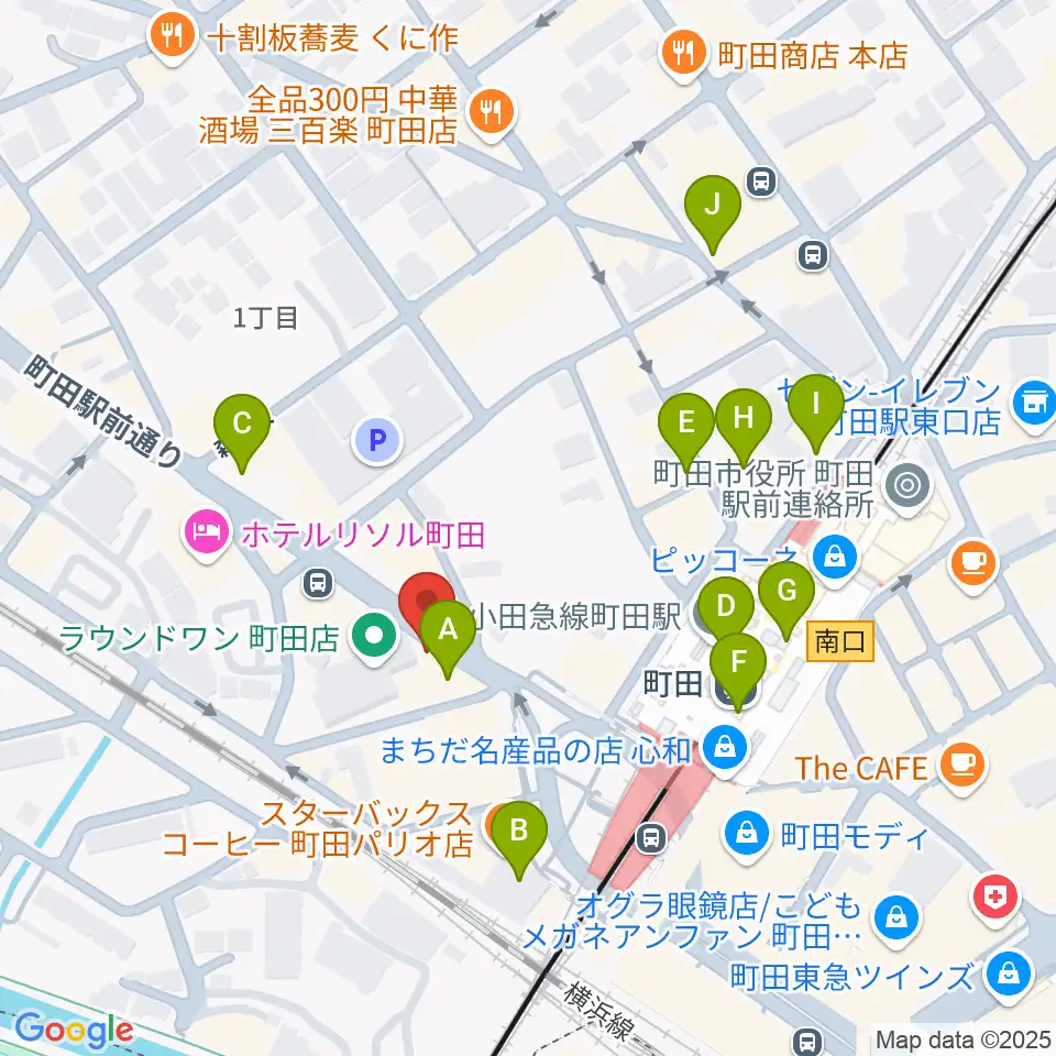 町田ニカズ周辺のコンビニエンスストア一覧地図