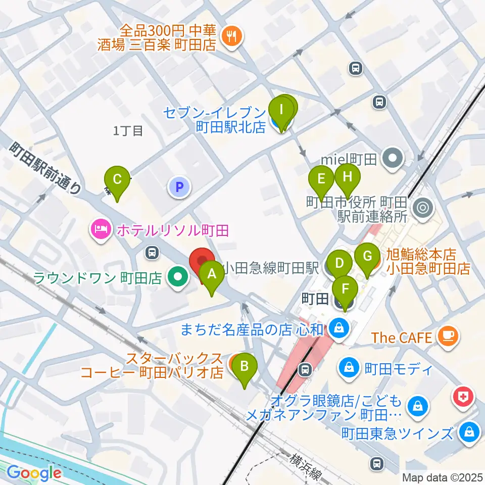 町田ニカズ周辺のコンビニエンスストア一覧地図