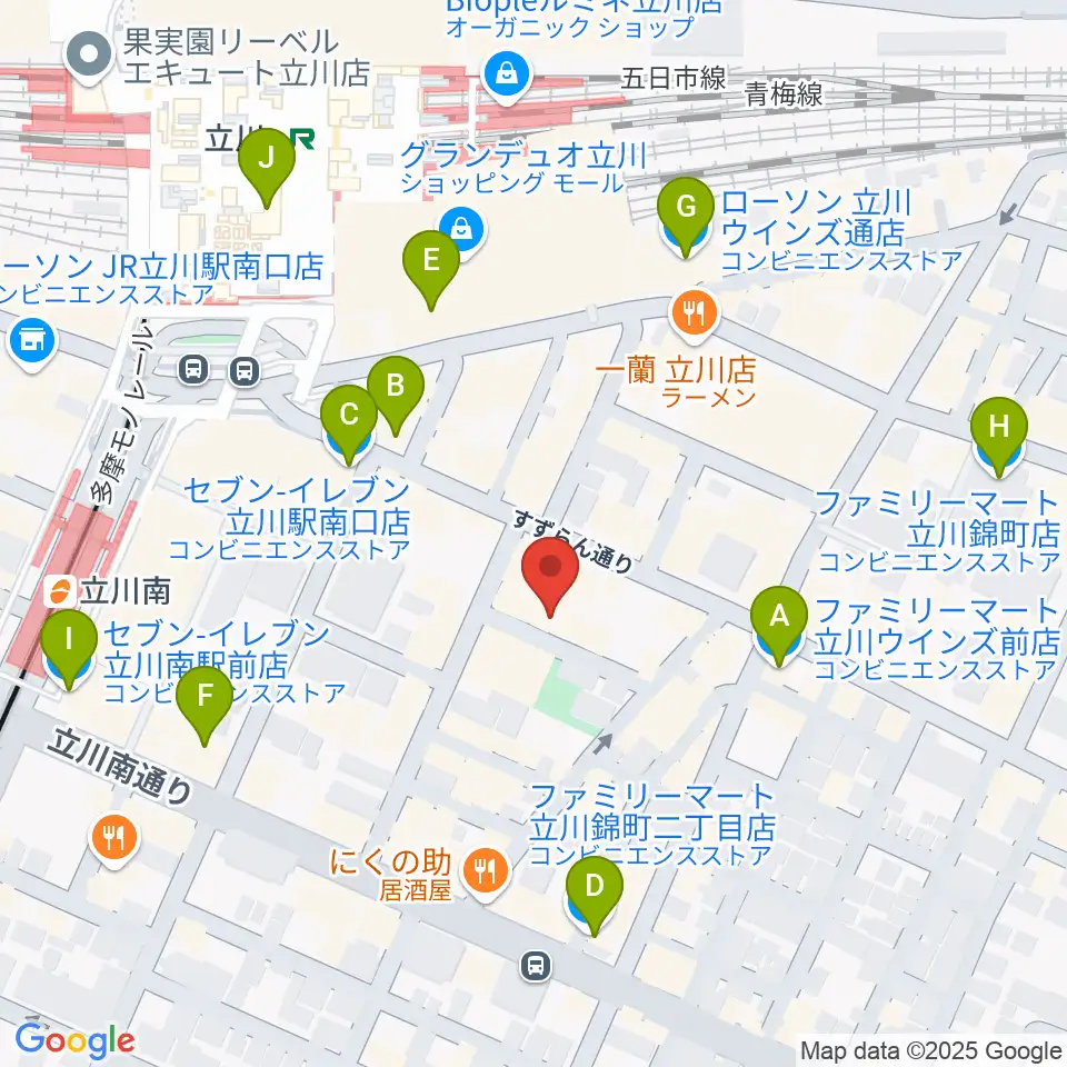 立川Heart Beat周辺のコンビニエンスストア一覧地図