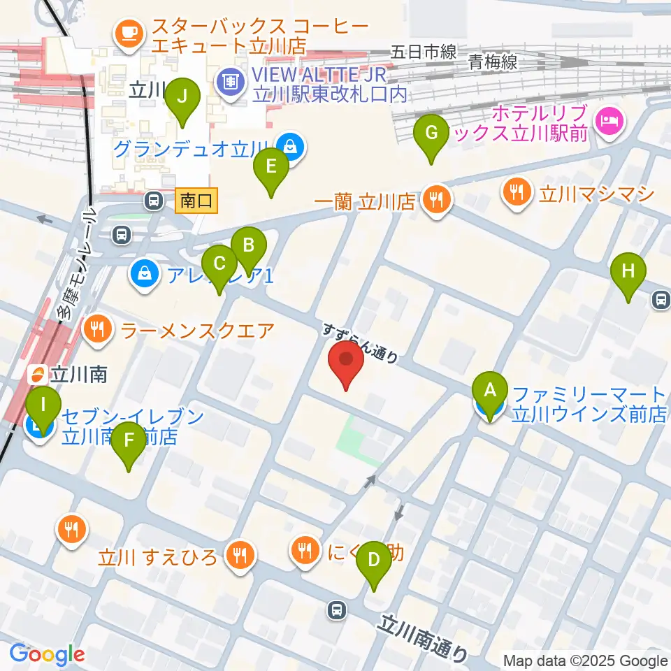 立川Heart Beat周辺のコンビニエンスストア一覧地図