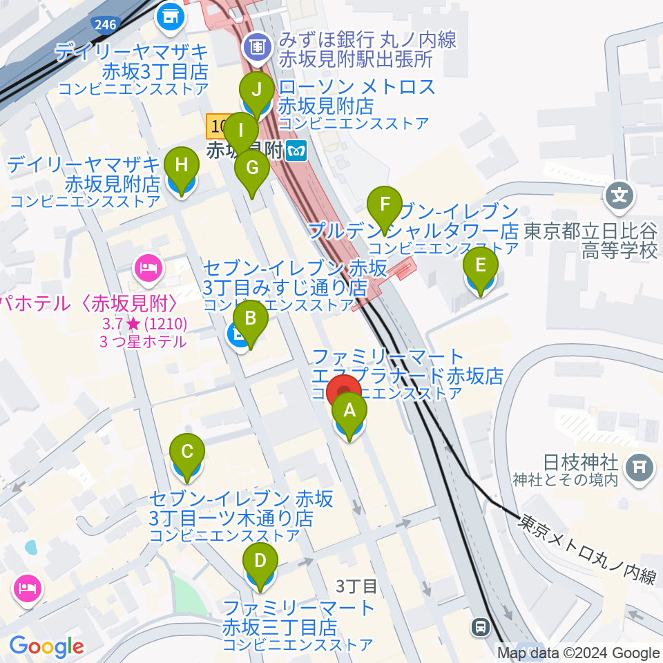 橋の下周辺のコンビニエンスストア一覧地図