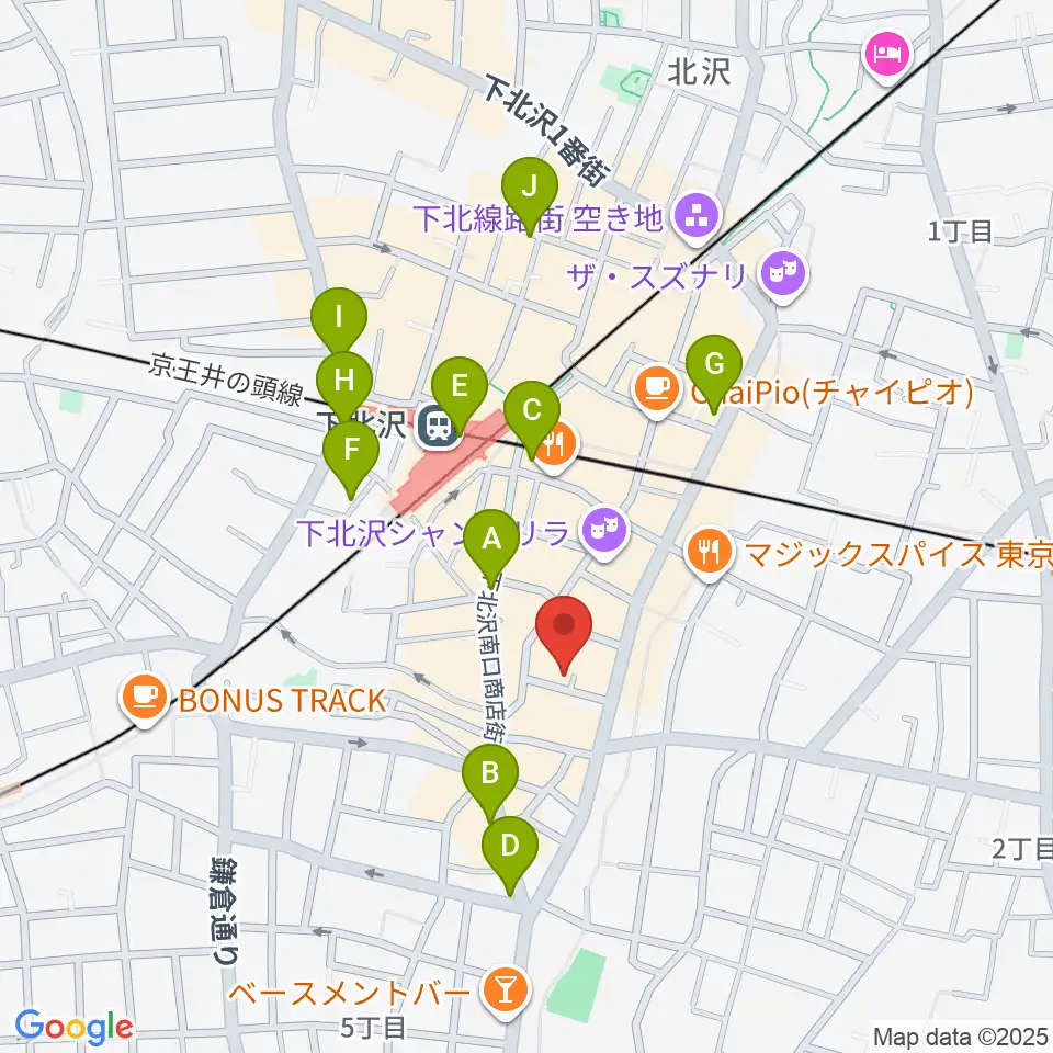 下北沢デイジーバー周辺のコンビニエンスストア一覧地図