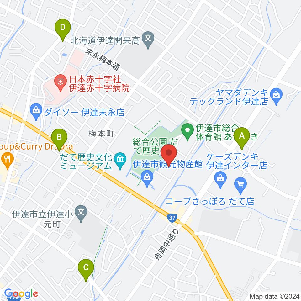 だて歴史の杜カルチャーセンター周辺のコンビニエンスストア一覧地図