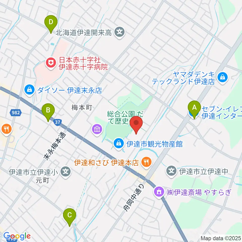 だて歴史の杜カルチャーセンター周辺のコンビニエンスストア一覧地図