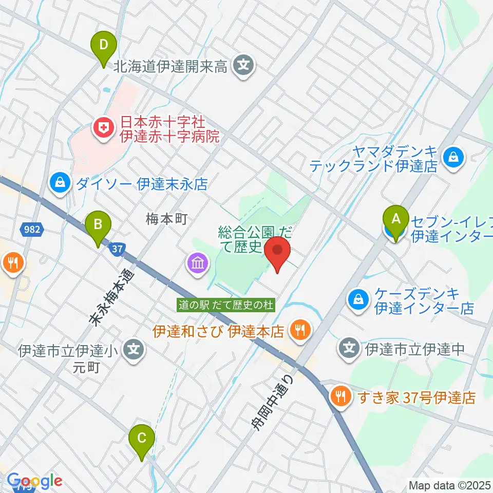 だて歴史の杜カルチャーセンター周辺のコンビニエンスストア一覧地図