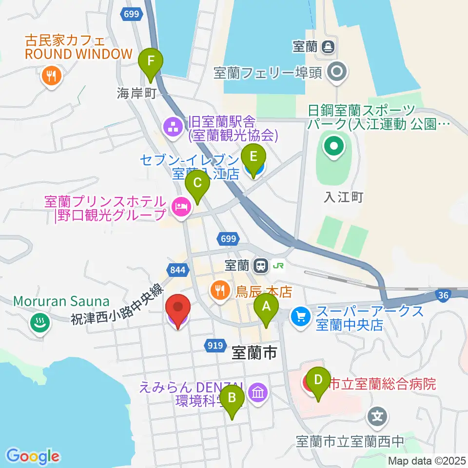 室ガス文化センター周辺のコンビニエンスストア一覧地図