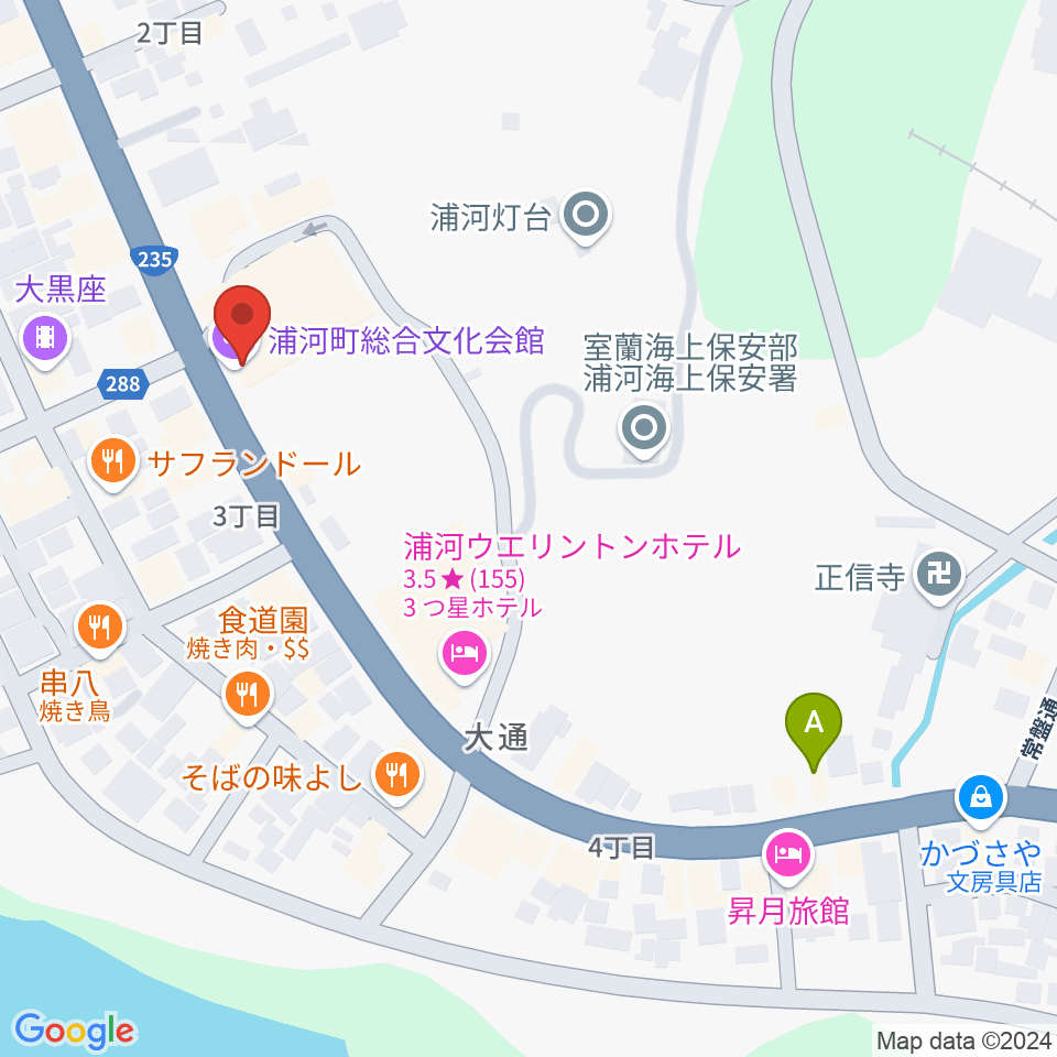 浦河町総合文化会館周辺のコンビニエンスストア一覧地図