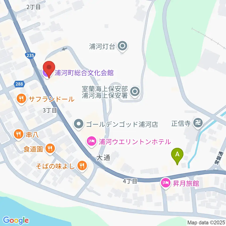 浦河町総合文化会館周辺のコンビニエンスストア一覧地図