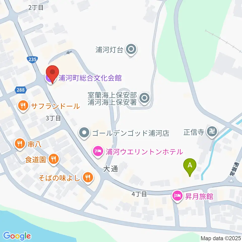 浦河町総合文化会館周辺のコンビニエンスストア一覧地図