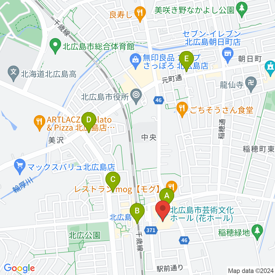 北広島市芸術文化ホール周辺のコンビニエンスストア一覧地図