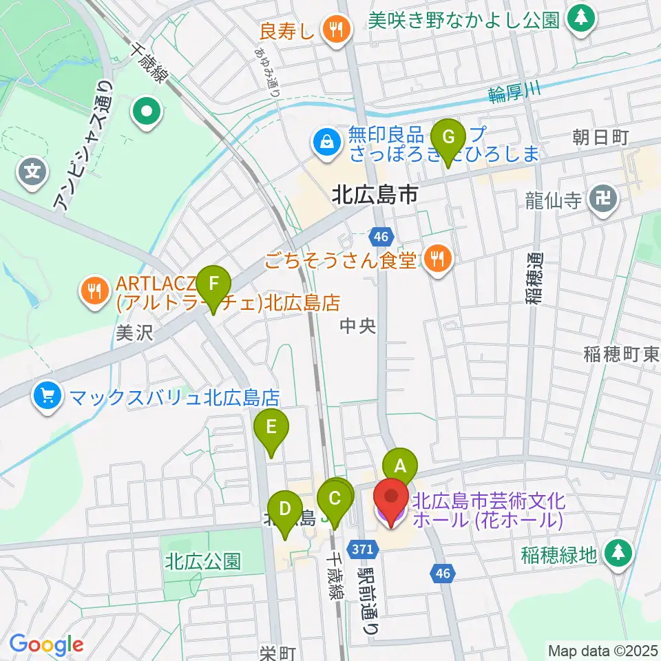 北広島市芸術文化ホール周辺のコンビニエンスストア一覧地図