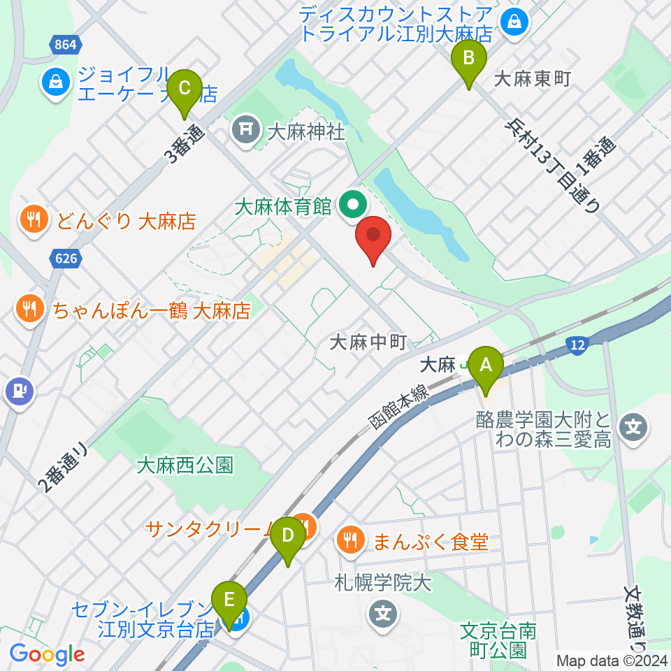 えぽあホール周辺のコンビニエンスストア一覧地図