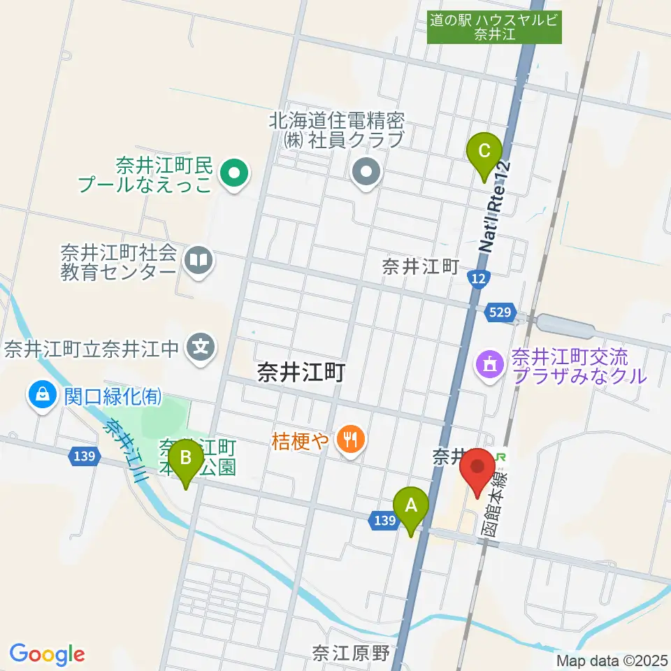 奈井江町文化ホール コンチェルトホール周辺のコンビニエンスストア一覧地図