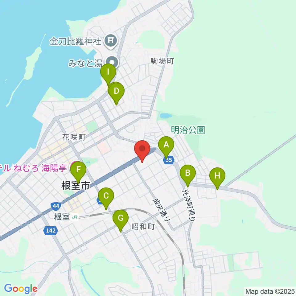 根室市総合文化会館周辺のコンビニエンスストア一覧地図