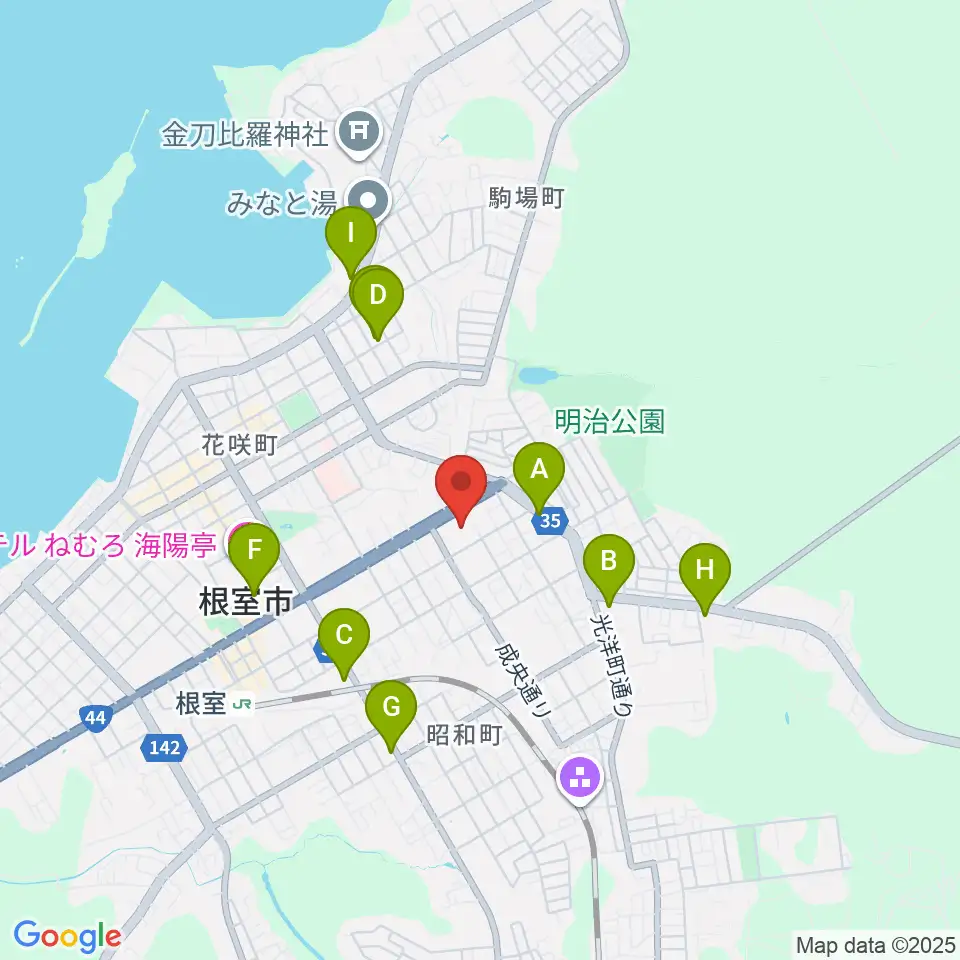根室市総合文化会館周辺のコンビニエンスストア一覧地図