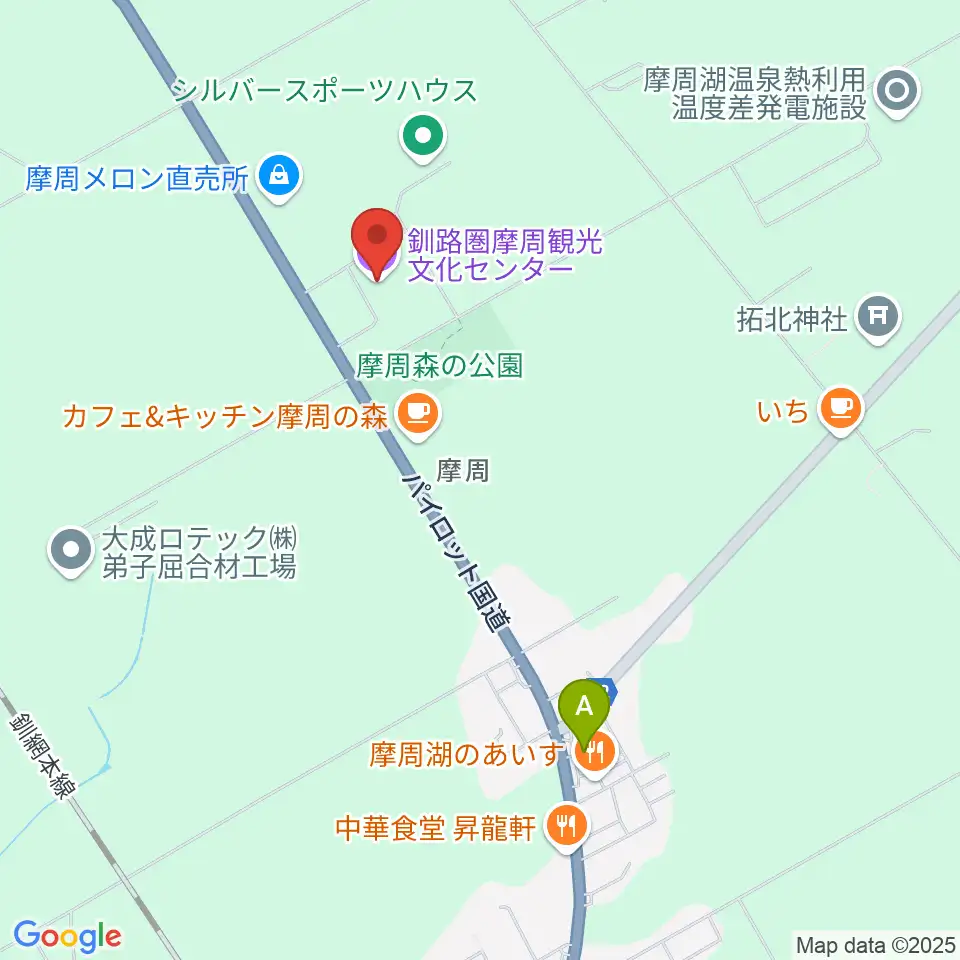 釧路圏摩周観光文化センター周辺のコンビニエンスストア一覧地図