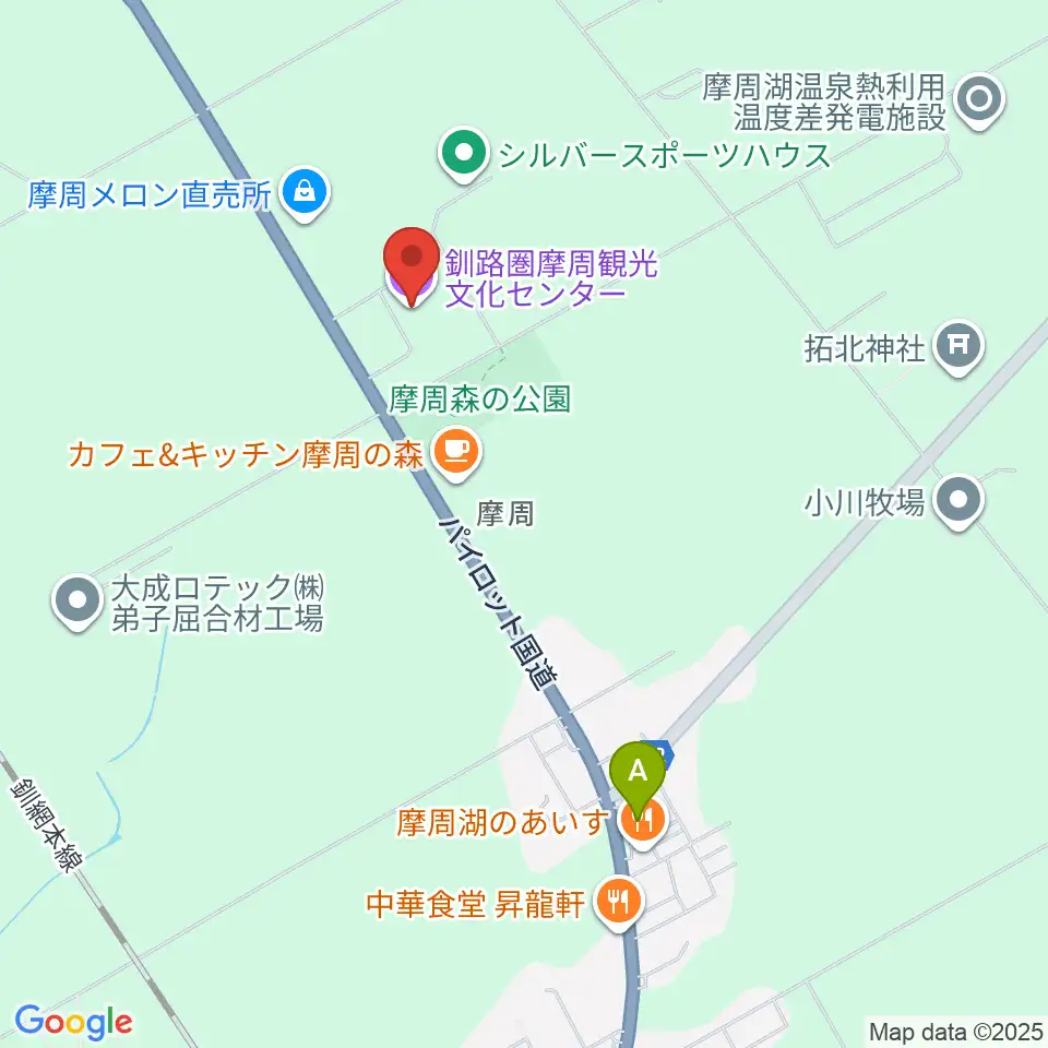 釧路圏摩周観光文化センター周辺のコンビニエンスストア一覧地図