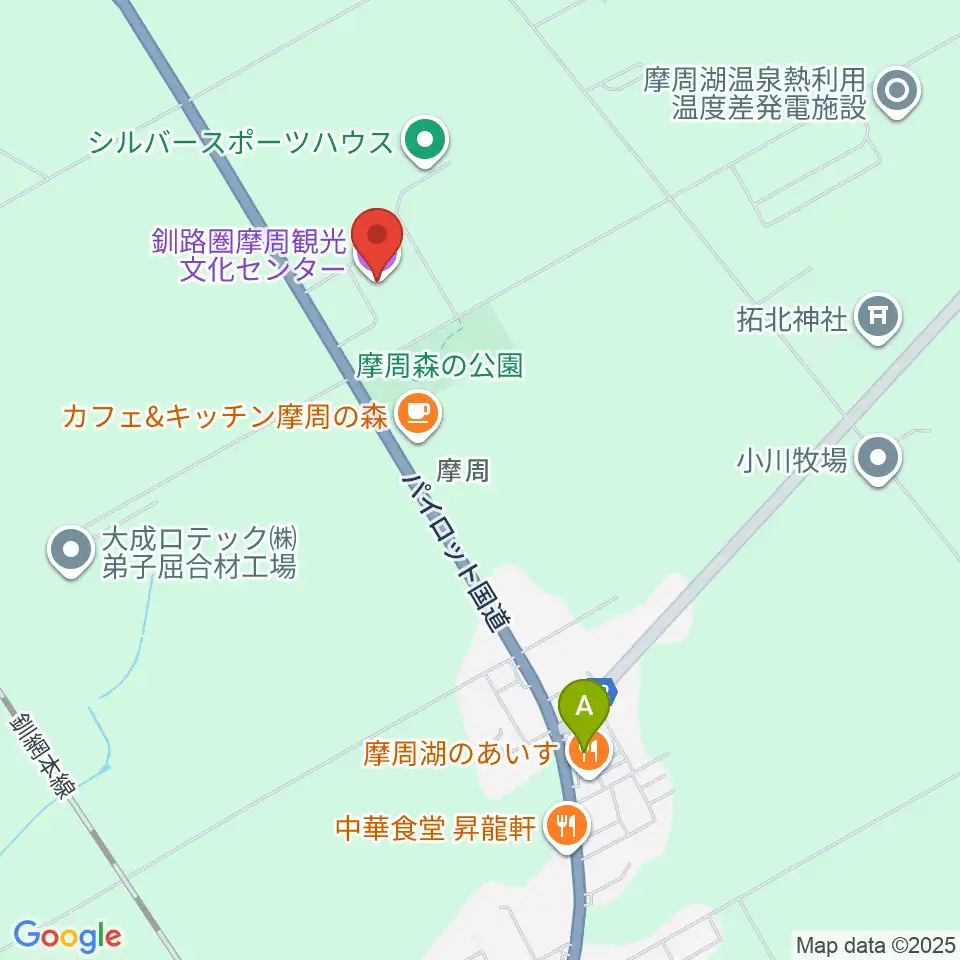 釧路圏摩周観光文化センター周辺のコンビニエンスストア一覧地図