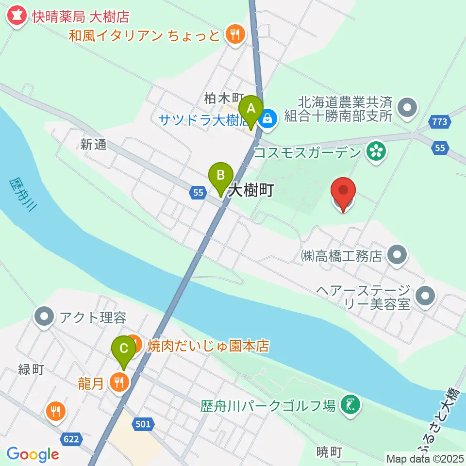 大樹町生涯学習センター周辺のコンビニエンスストア一覧地図