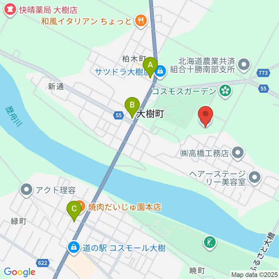 大樹町生涯学習センター周辺のコンビニエンスストア一覧地図
