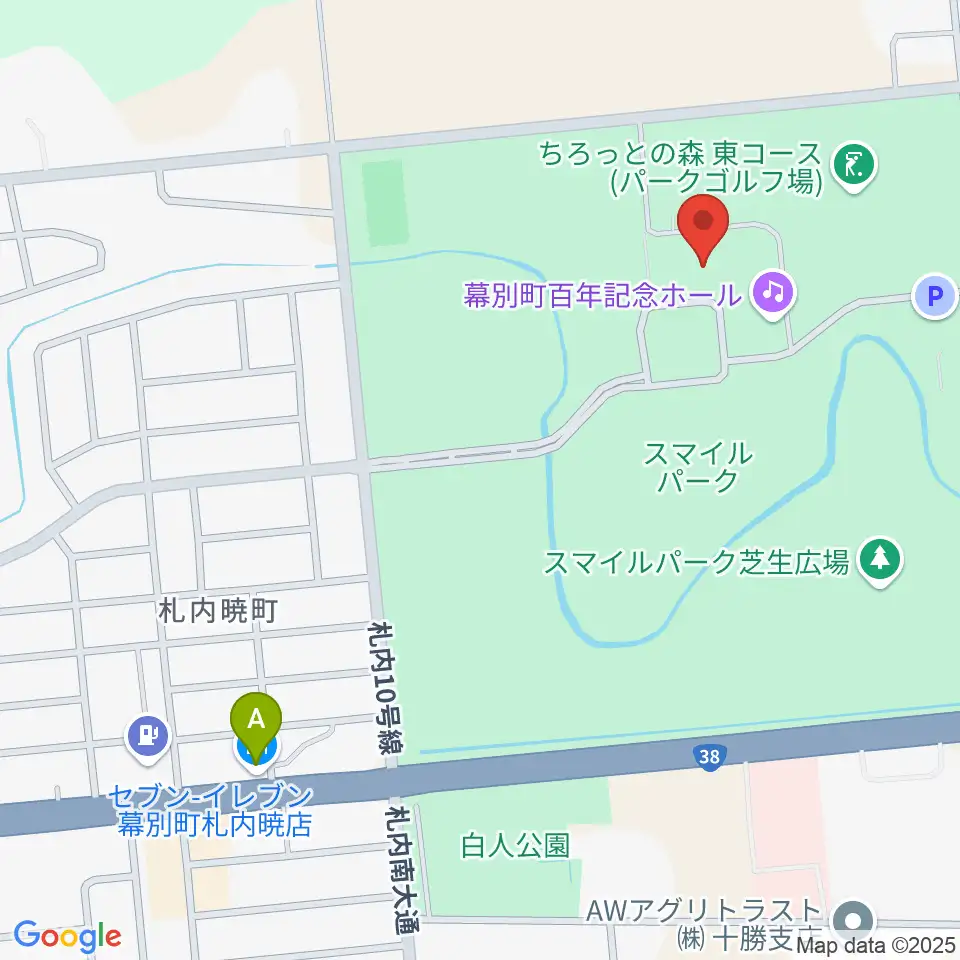幕別町百年記念ホール周辺のコンビニエンスストア一覧地図