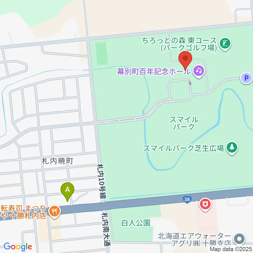 幕別町百年記念ホール周辺のコンビニエンスストア一覧地図
