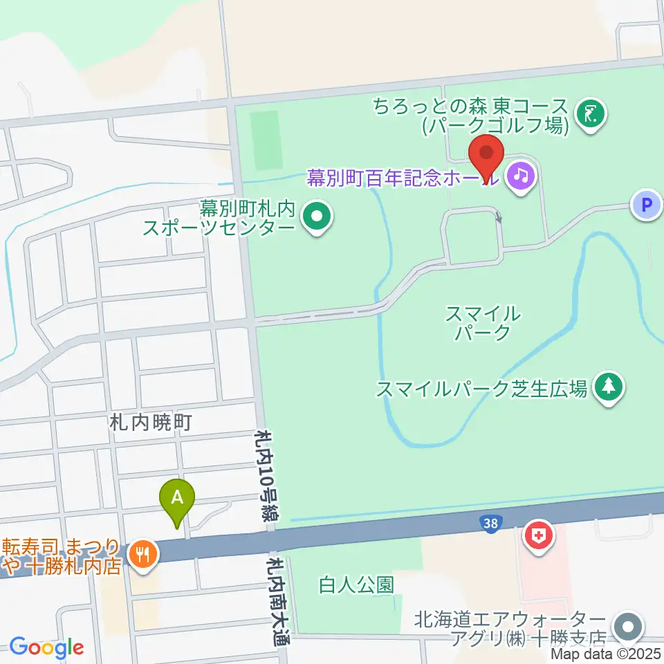 幕別町百年記念ホール周辺のコンビニエンスストア一覧地図