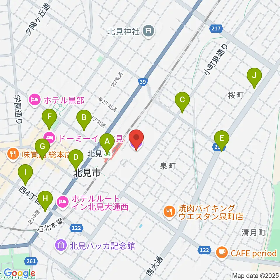NiCC芸術文化ホール周辺のコンビニエンスストア一覧地図