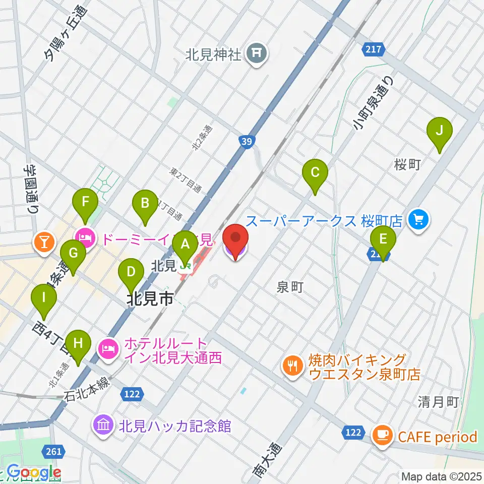 NiCC芸術文化ホール周辺のコンビニエンスストア一覧地図