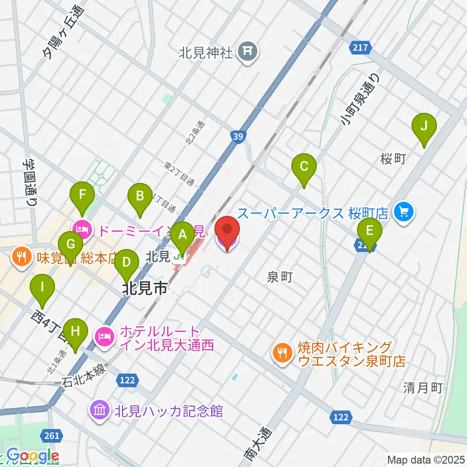 NiCC芸術文化ホール周辺のコンビニエンスストア一覧地図