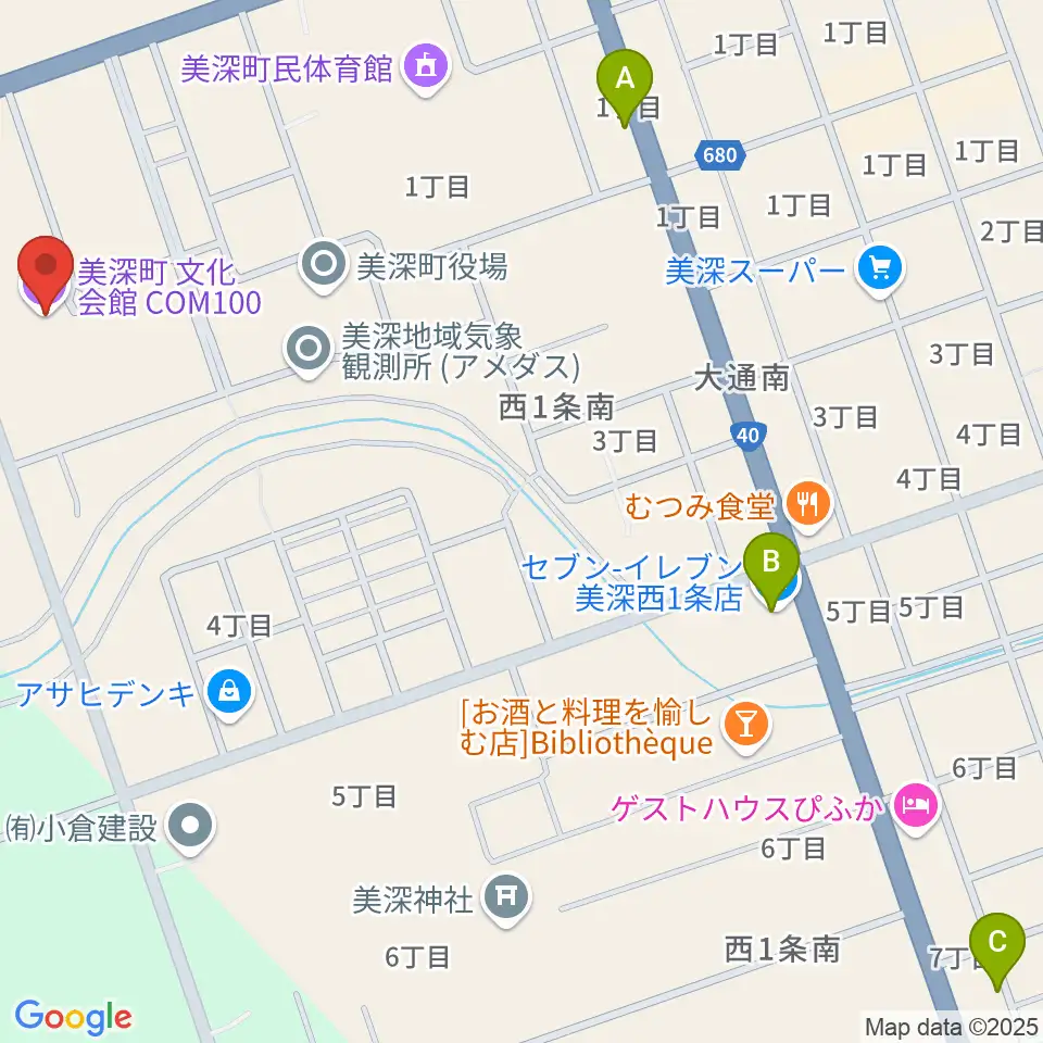 美深町文化会館COM100周辺のコンビニエンスストア一覧地図