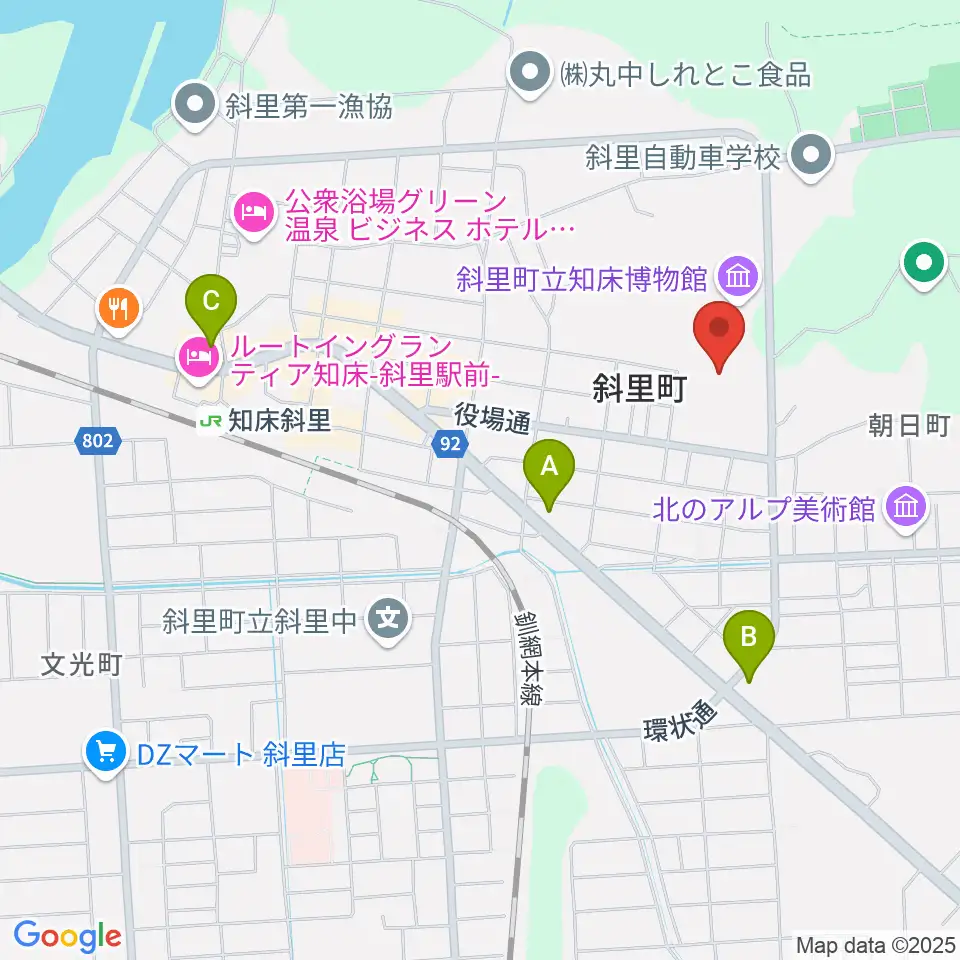 ゆめホール知床周辺のコンビニエンスストア一覧地図