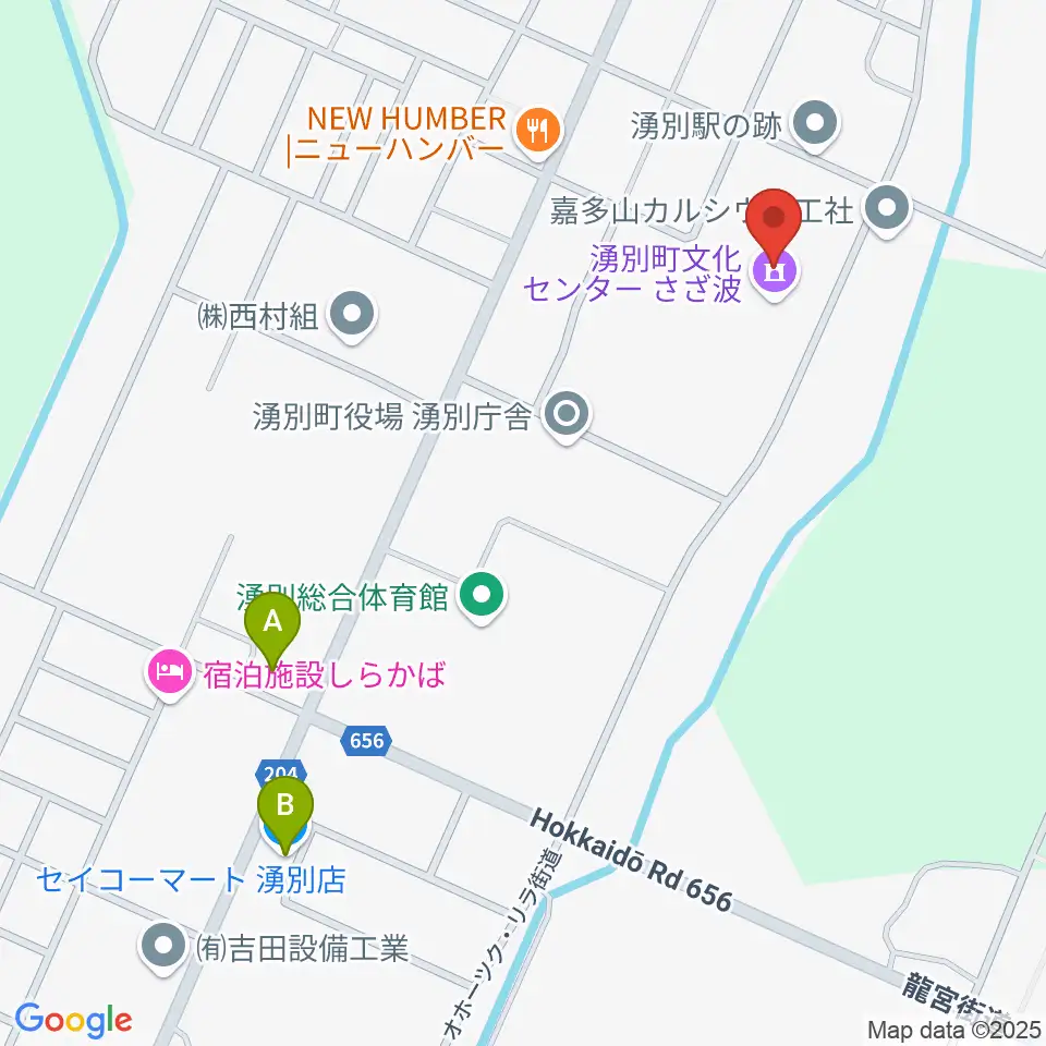 湧別町文化センターさざ波周辺のコンビニエンスストア一覧地図