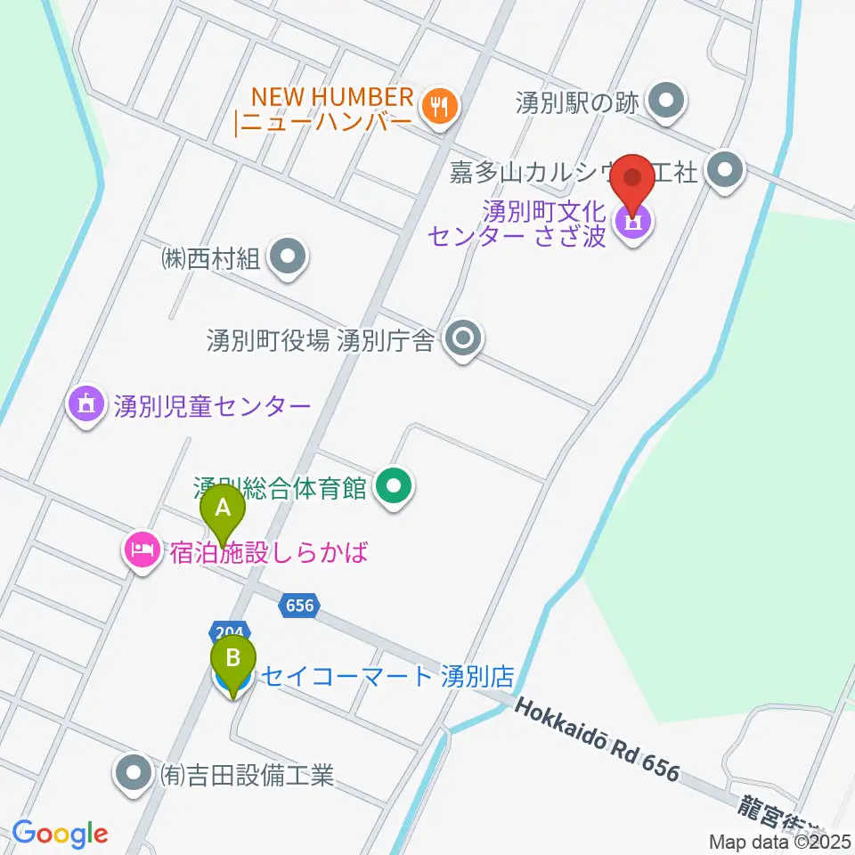湧別町文化センターさざ波周辺のコンビニエンスストア一覧地図