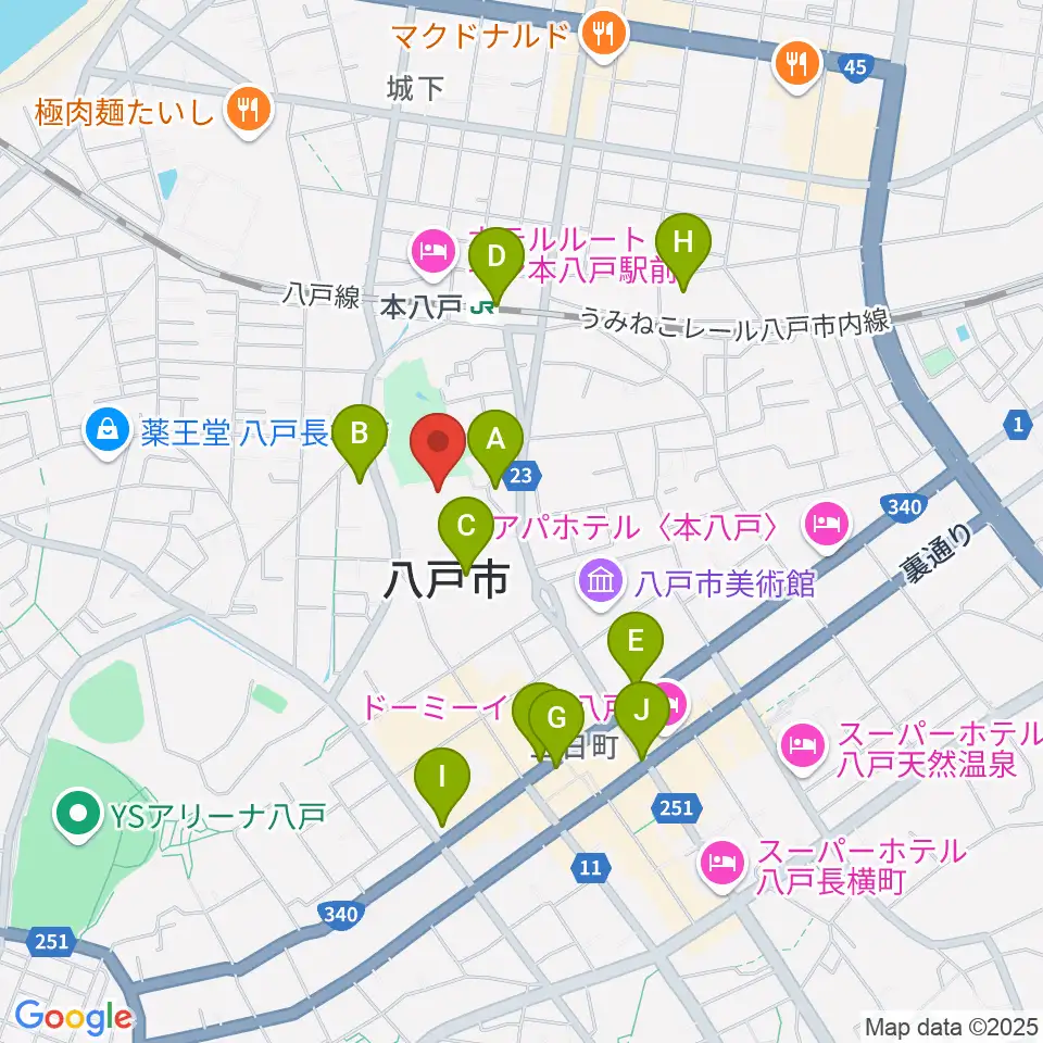 SG GROUPホールはちのへ周辺のコンビニエンスストア一覧地図
