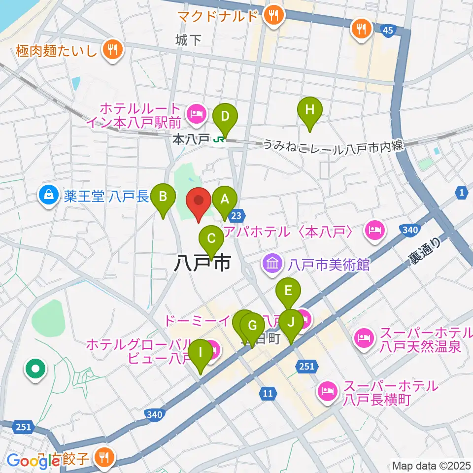 SG GROUPホールはちのへ周辺のコンビニエンスストア一覧地図