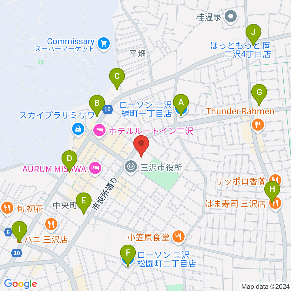 三沢市公会堂周辺のコンビニエンスストア一覧地図