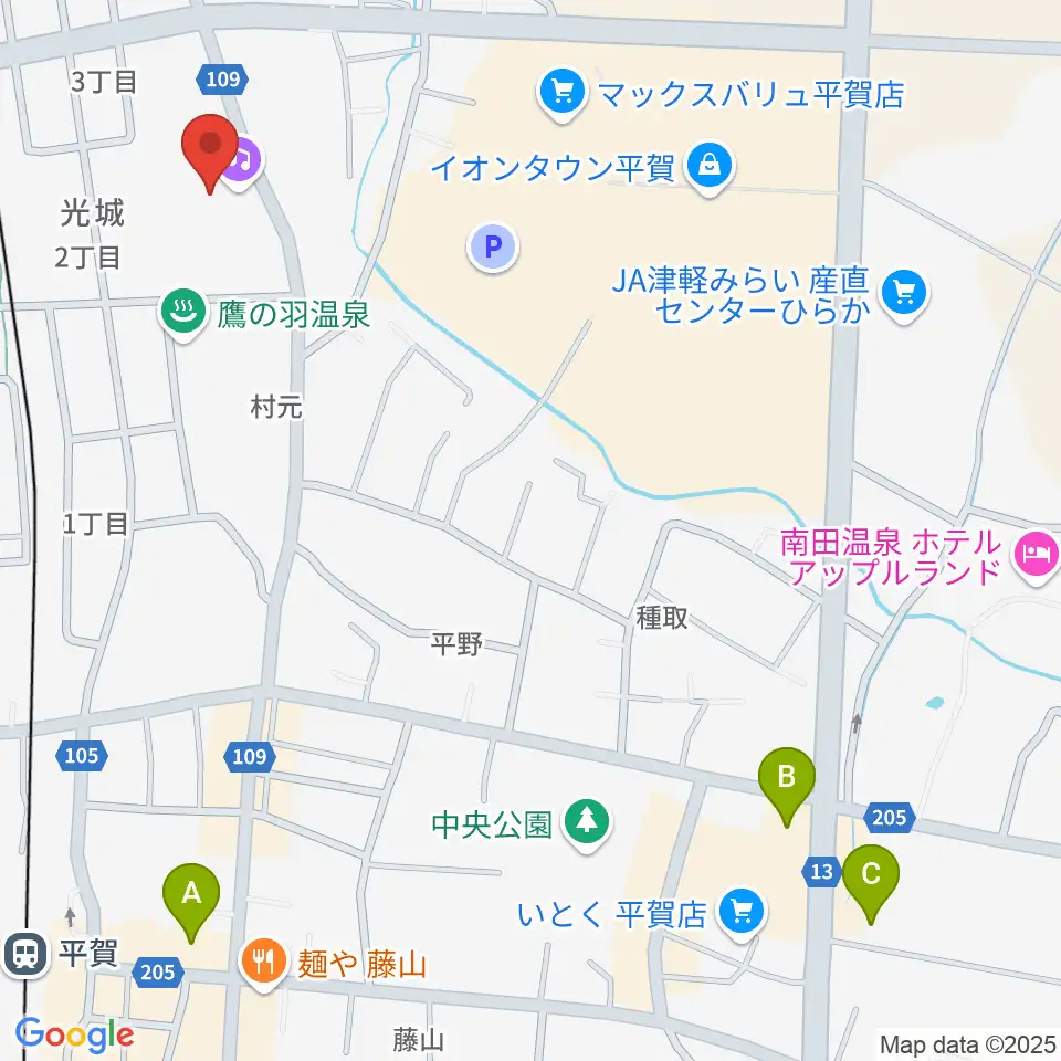 平川市文化センター周辺のコンビニエンスストア一覧地図