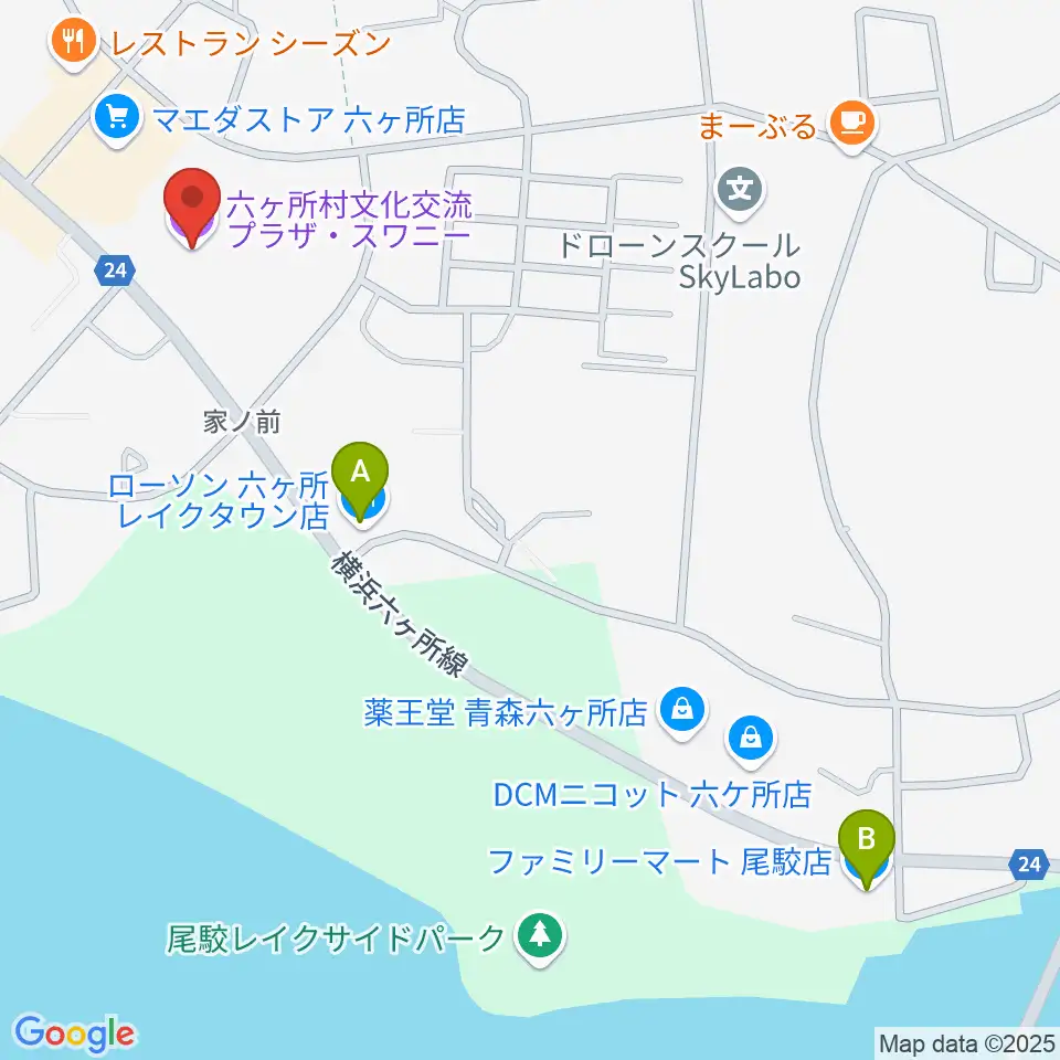 スワニー 六ヶ所村文化交流プラザ周辺のコンビニエンスストア一覧地図