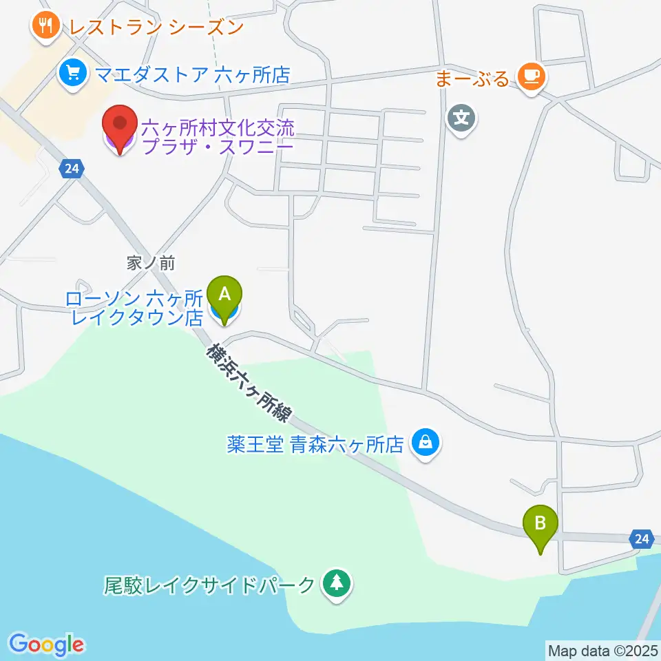 スワニー 六ヶ所村文化交流プラザ周辺のコンビニエンスストア一覧地図