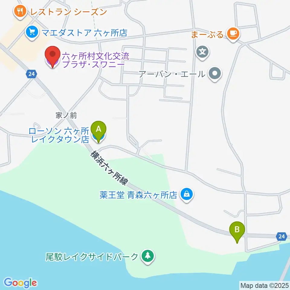 スワニー 六ヶ所村文化交流プラザ周辺のコンビニエンスストア一覧地図