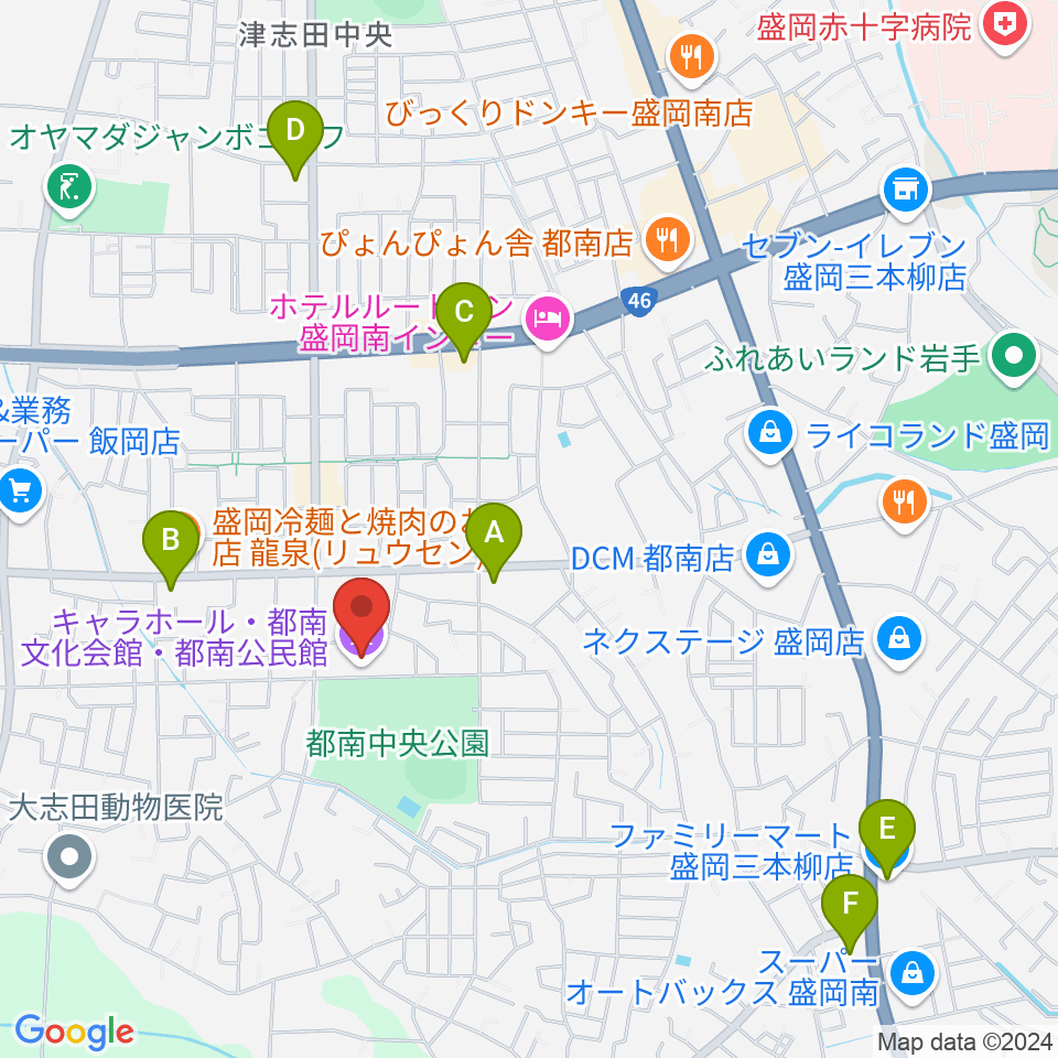 キャラホール周辺のコンビニエンスストア一覧地図